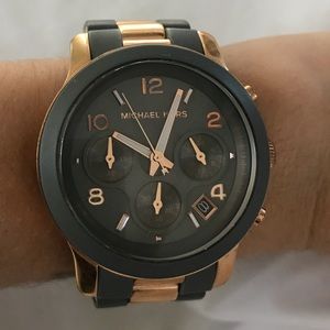Michael Kors 2-Tone Silicone Watch Rose Gold/Gray